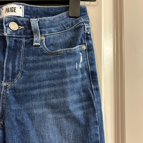 PAIGE Dark Blue Distressed Verdugo Fit  Skinny Jeans - Picture 4 of 9